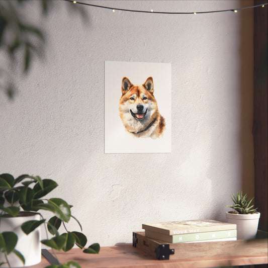 Akita Dog Water Colour Metal Wall Art