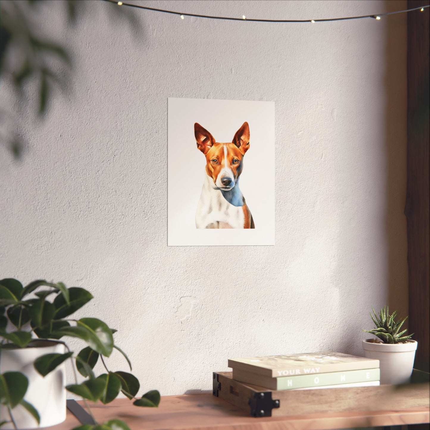 Basenji Dog Water Colour Metal Wall Art