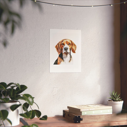 Beagle Dog Water Colour Metal Wall Art