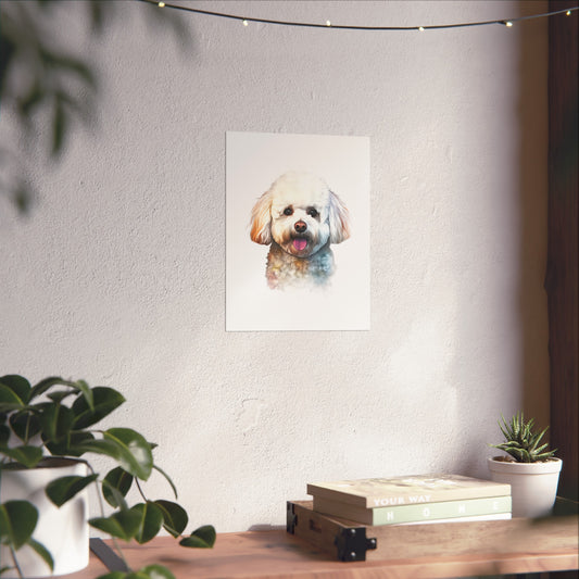 Bichon Frise Dog Water Colour Metal Wall Art