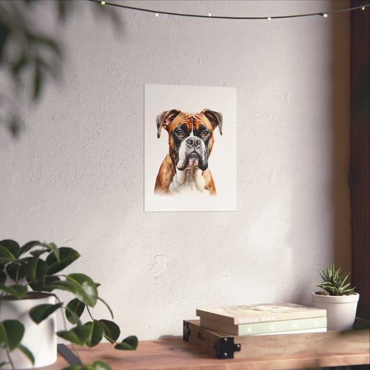 Boxer Dog Water Colour Metal Wall Art