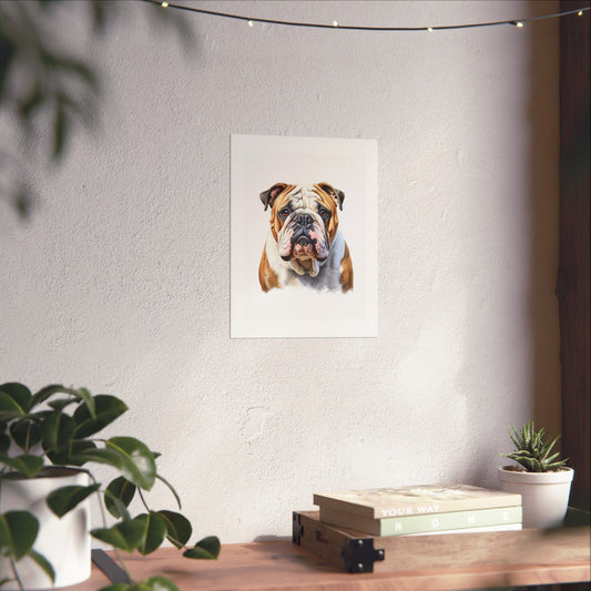 Bulldog Water Colour Metal Wall Art