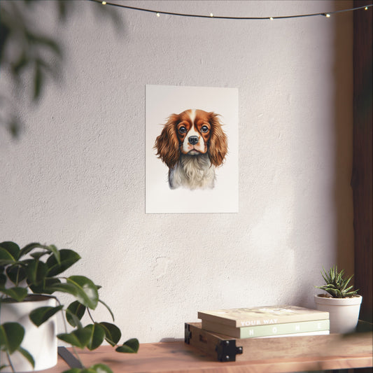 Cavalier King Charles Spaniel Water Colour Metal Wall Art