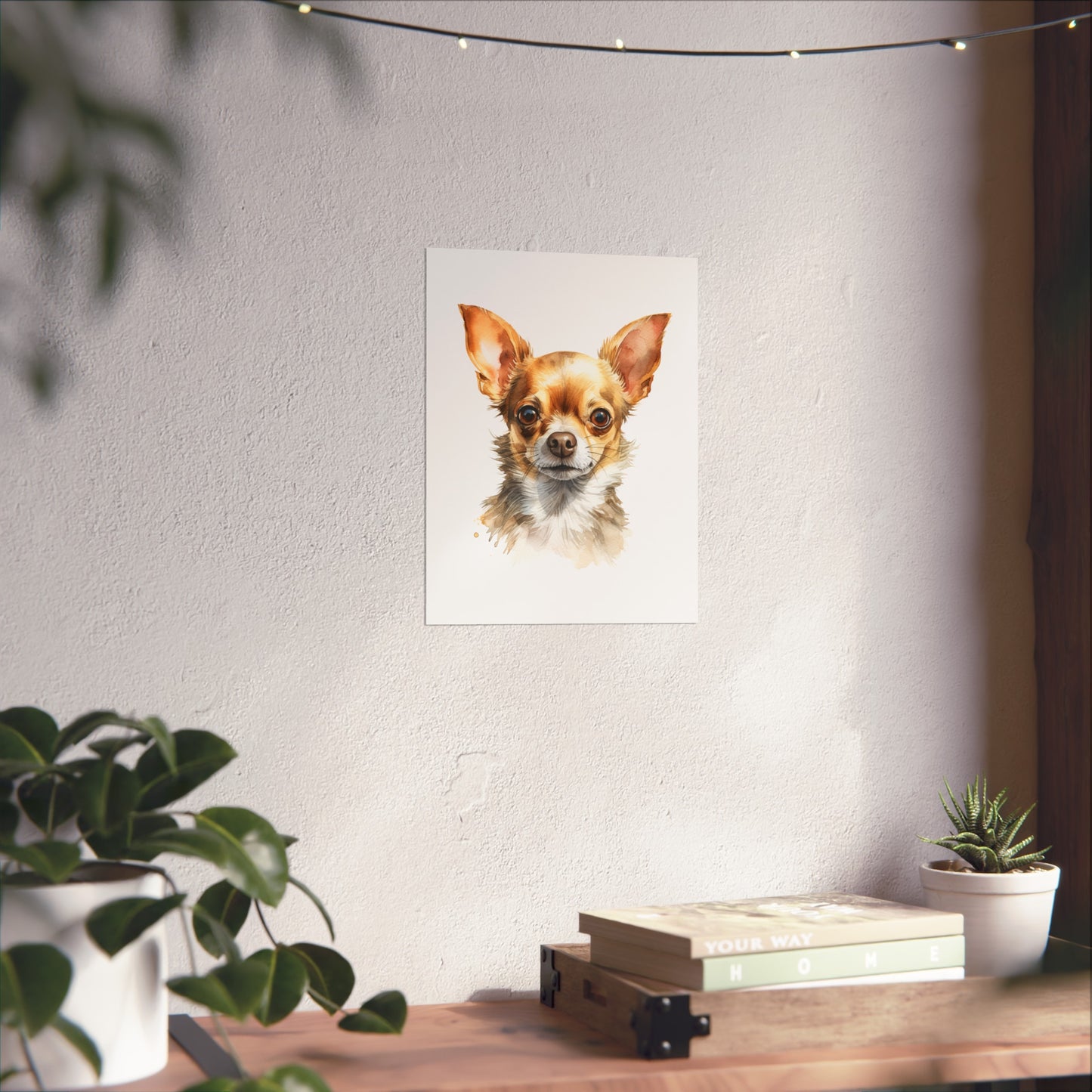 Chihuahua Water Colour Metal Wall Art