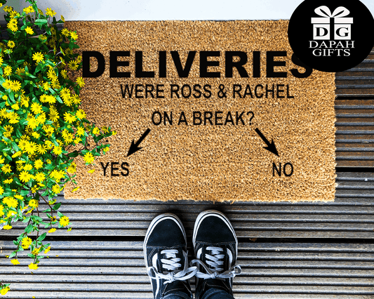 Deliveries - were ross and rachel on a break - Coir Doormat - DAPAH Creations