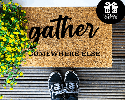 Gather somewhere else - Coir Doormat - DAPAH Creations