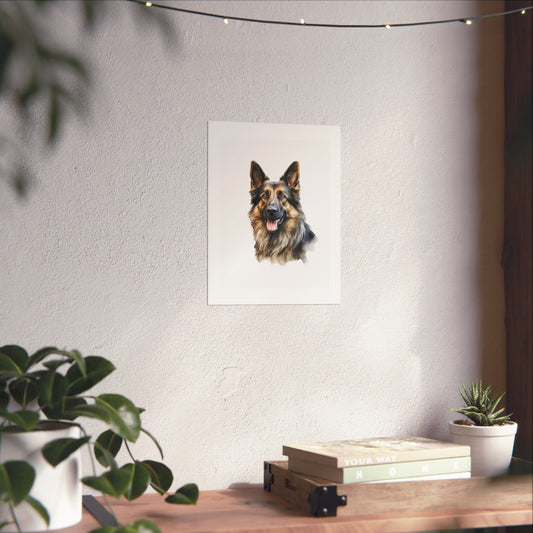 German Shepherd Dog Water Colour Metal Wall Art