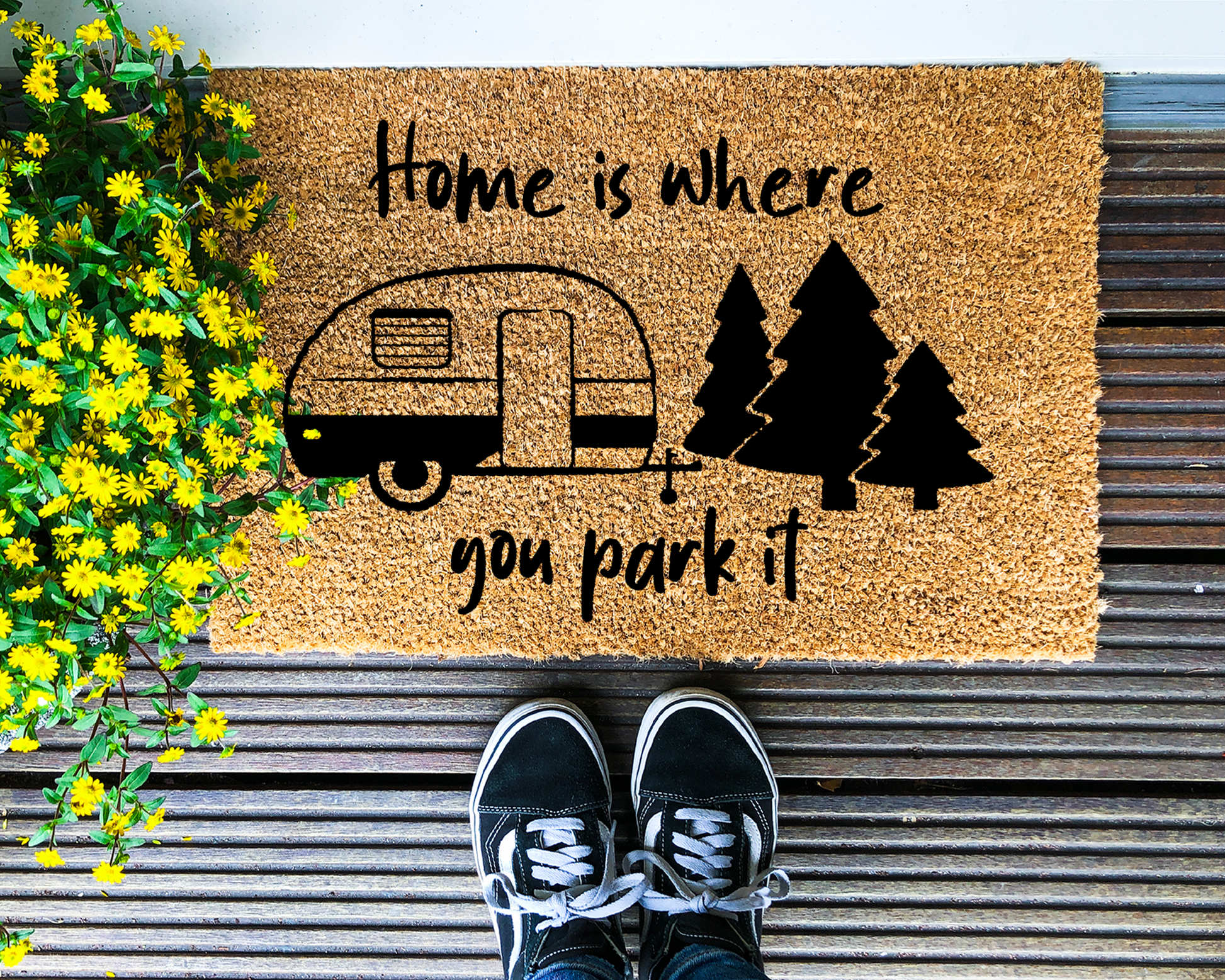 Home is where you park it - Coir Doormat - DAPAH Creations