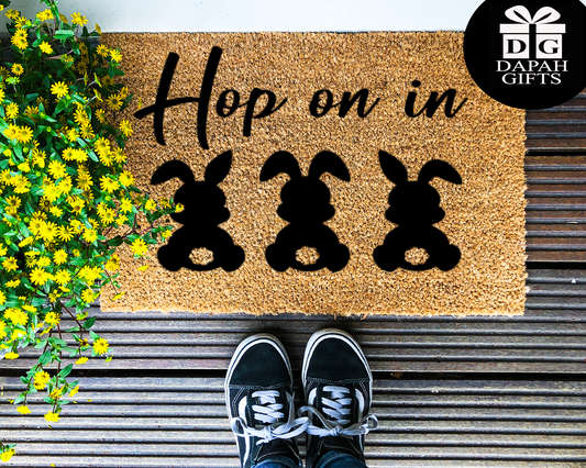 Hop on in - Coir Doormat - DAPAH Creations