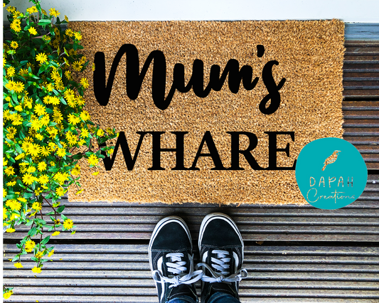 Mum's Whare - Coir Doormat - DAPAH Creations