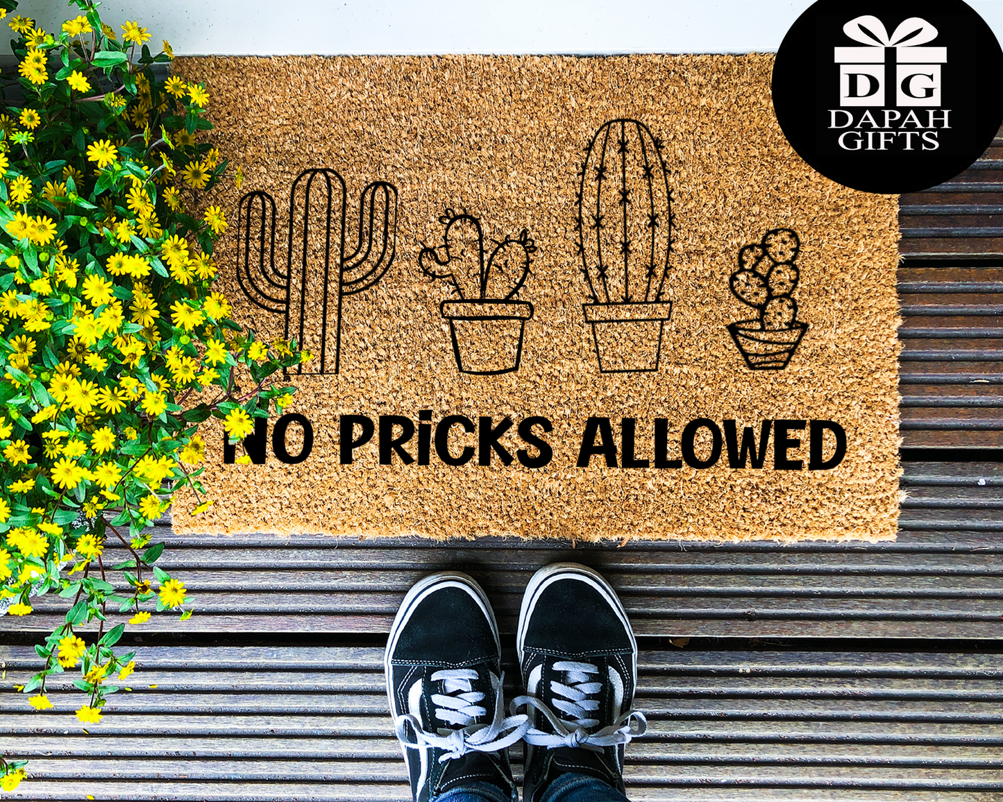 No Pricks Allowed - Coir Doormat - DAPAH Creations