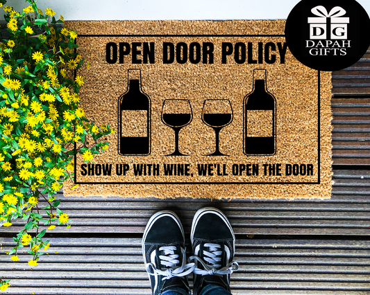 Open Door Policy - Coir Doormat - DAPAH Creations