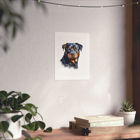 Rottweiler Dog Water Colour Metal Wall Art