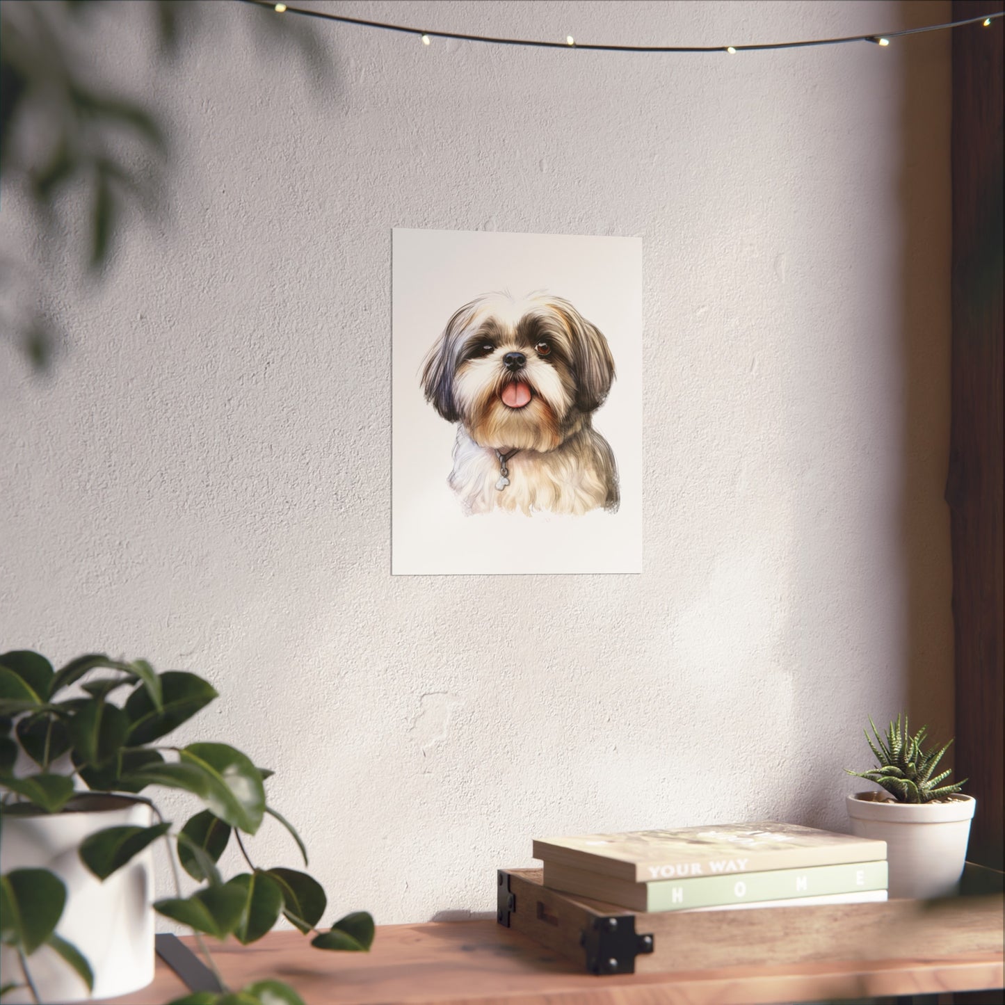 Shih Tzu Dog Water Colour Metal Wall Art