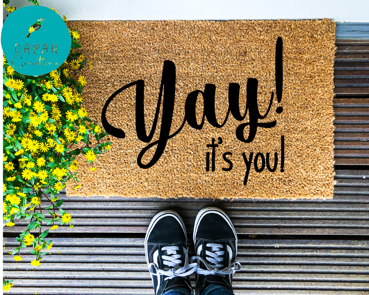 Yay, its you! - Coir Doormat - DAPAH Creations