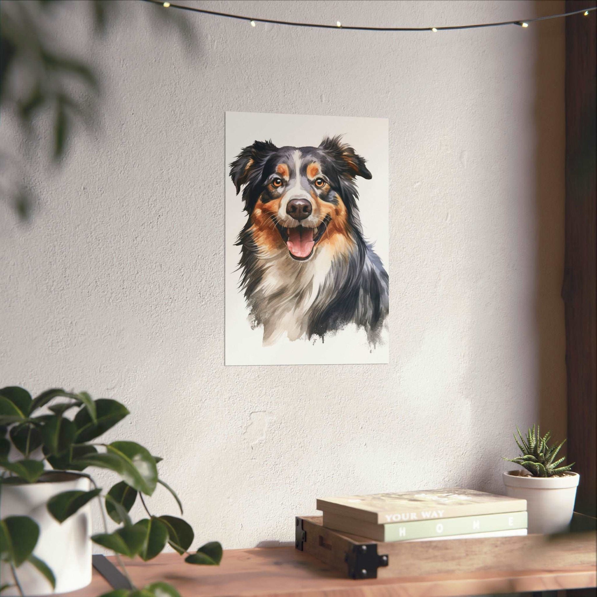 Australian Shepherd Dog Water Colour Metal Wall Art - DAPAH Creations