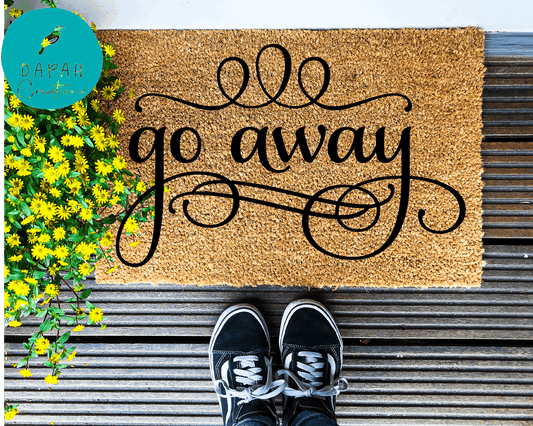 Go away (fancy) - Coir Doormat - DAPAH Creations