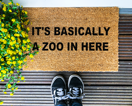 It's basically a zoo in here - Coir Doormat - DAPAH Creations