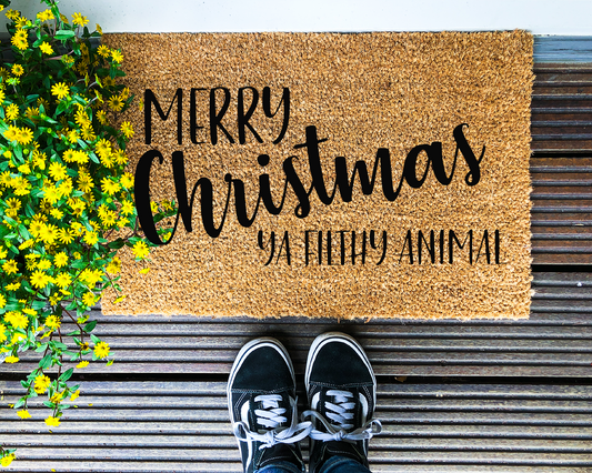 Merry Christmas Ya Filthy Animal - Coir Doormat - DAPAH Creations