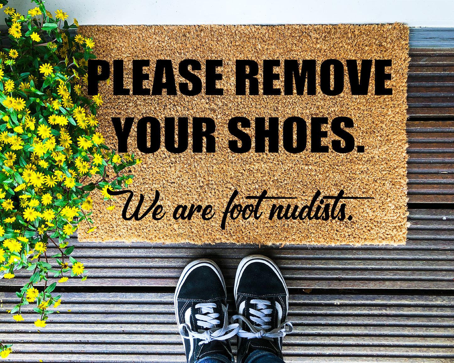 Please remove your shoes, we're foot nudists. - Coir Doormat