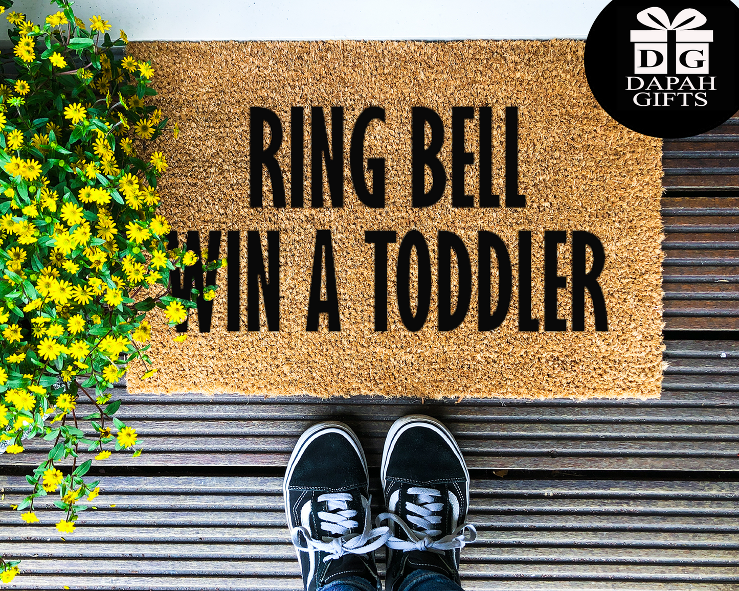 Ring Bell Win a Toddler - Coir Doormat - DAPAH Creations