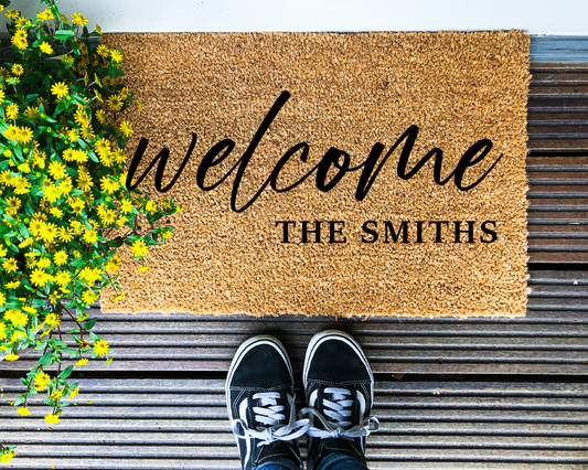 Welcome - the [CUSTOM NAME] - Coir Doormat