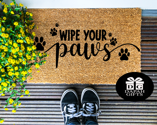 Wipe Your Paws - Coir Doormat - DAPAH Creations